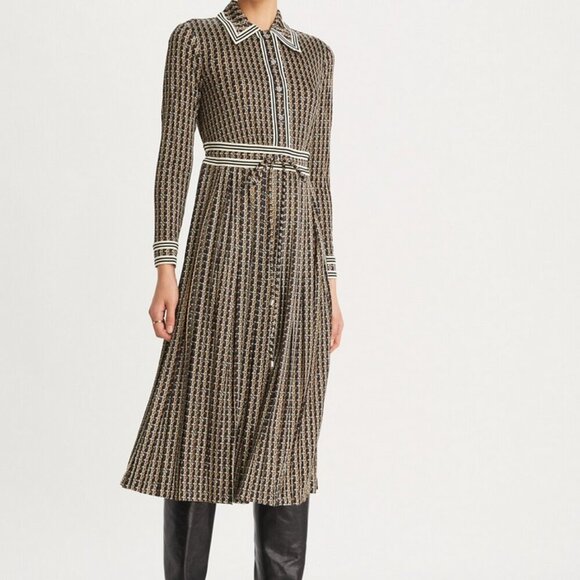 Tory Burch Basketweave Knit Shirtdress Size 10 - Picture 3 of 8